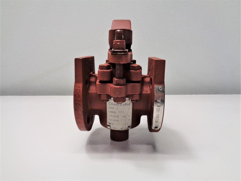 ChemValve 1" 150# PFA Lined Plug Valve #790-150